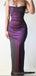 Black-Purple Mermaid Spaghetti Straps Cheap Long Prom Dresses,12933