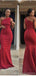 Burgundy Mermaid One Shoulder Cheap Long Bridesmaid Dresses,WG1415