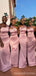 Pink Mermaid One Shoulder Cheap Long Bridesmaid Dresses Online,WG1432