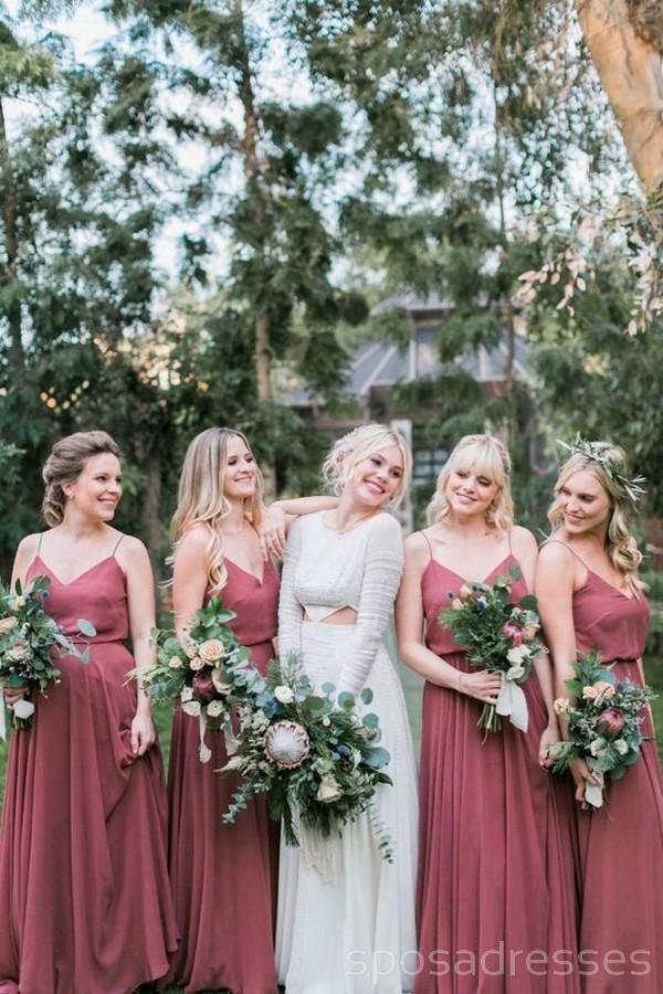 Chiffon Dusty Rose Floor Length Cheap Bridesmaid Dresses Online, WG564 SposaDresses Chiffon Dusty Rose Floor Length Cheap Bridesmaid Dresses Online, WG564 SposaDresses