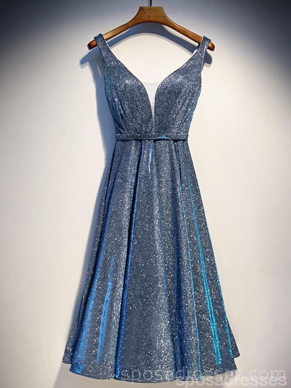 Sparkly V Neck Dusty Blue Sequin Homecoming Dresses Online, Cheap Shor SposaDresses Sparkly V Neck Dusty Blue Sequin Homecoming Dresses Online, Cheap Shor SposaDresses