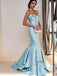 Elegant Mermaid Strapless Sleeveless Prom Dresses, Sweet 16 Prom Dresses, 12387