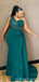 Emerald Green Mermaid One Shoulder Cheap Long Bridesmaid Dresses,WG1384