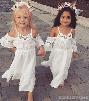 Lovely Short Sleeves Pretty Cheap Long Flower Girl Dresses, FD001