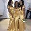 Gold Mermaid Off Shoulder Cheap Long Bridesmaid Dresses Gown Online,WG1135