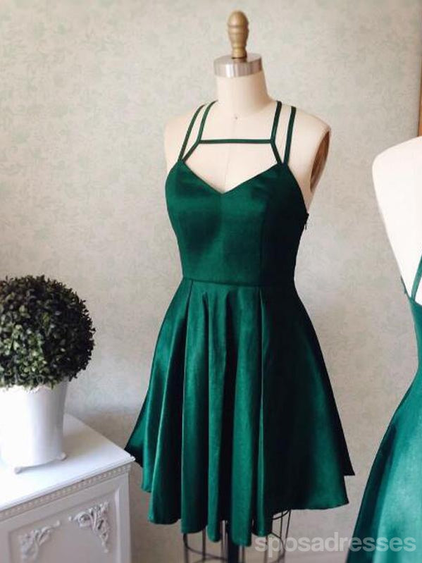 Cheap Simple Spaghetti Straps Emerald Green Homecoming Dresses, CM444 SposaDresses Cheap Simple Spaghetti Straps Emerald Green Homecoming Dresses, CM444 SposaDresses