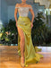 Sexy Green Sheath Off Shoulder High Slit Maxi Long Prom Dresses,Evening Dresses,13206