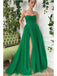 Green A-line Sweetheart Strapless Maxi Long Prom Dresses,Party Prom Dresses,13234