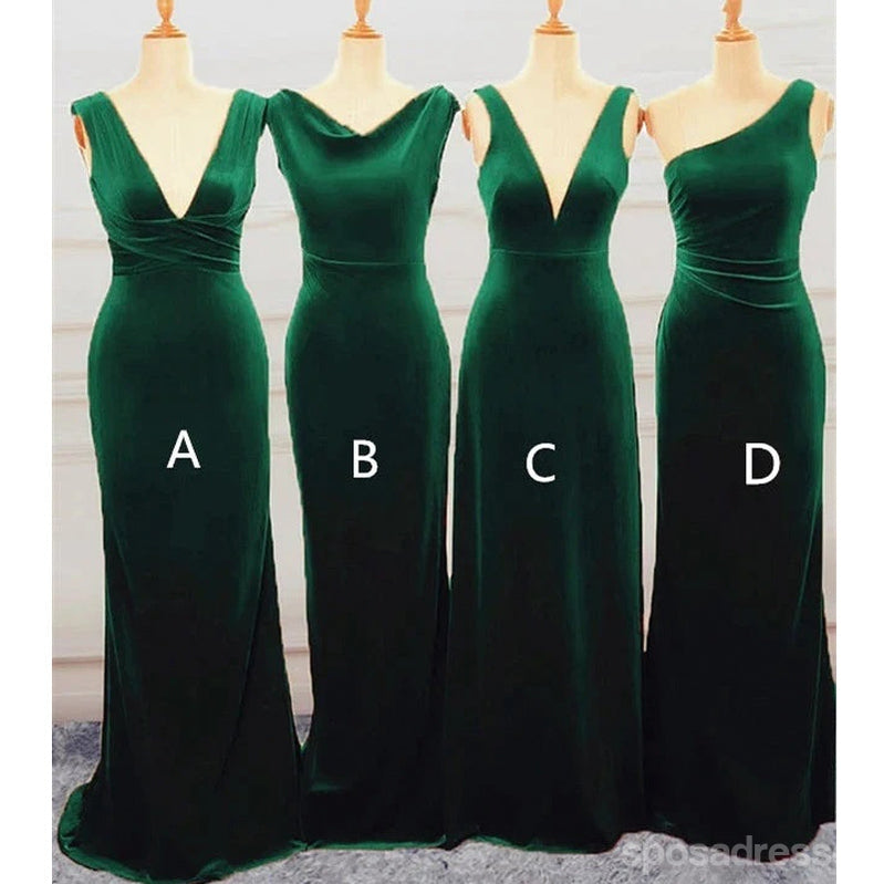 Mismatched Green Mermaid Cheap Long Bridesmaid Dresses Online,WG1663