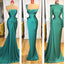 Mismatched Soft Satin Green Mermaid Long Bridesmaid Dresses Online, WG825