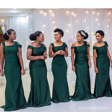 Green Mermaid Off Shoulder Cheap Long Bridesmaid Dresses Online,WG1171