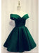 Green Off Shoulder Short Homecoming Dresses Online, Cheap Short Prom Dresses, CM853