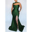 Unique Green Mermaid High Slit Cheap Long Bridesmaid Dresses,WG1422