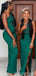 Green Mermaid One Shoulder High Slit Lace Applique Bridesmaid Dresses Gown Online,WG1067