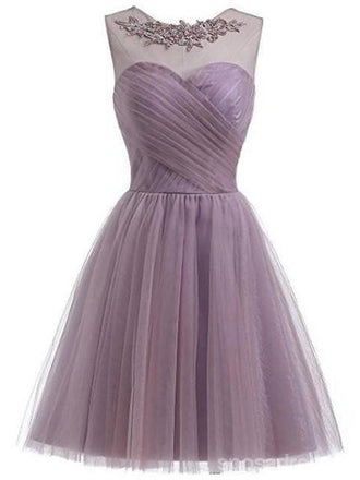 Backless V Neck Heavily Beaded Dusty Pink Homecoming Dresses, CM449