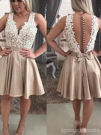 See Through Lace Beaded Short Cheap Homecoming Dresses Online, CM734