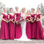 Hot Red Off Shoulder Long Bridesmaid Dresses Online, Cheap Dresses, WG695