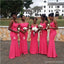 Mismatched Hot Pink Mermaid Cheap Long Bridesmaid Dresses Online,WG1665