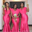 Simple Hot Pink Mermaid Cheap Long Bridesmaid Dresses Online,WG1562