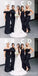 Mismatched Black Mermaid Cheap Long Bridesmaid Dresses Online,WG1244