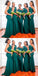 Emerald Green Mermaid One Shoulder Spaghetti Straps Long Bridesmaid Dresses Online,WG1184