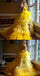 Yellow A-line V-neck Cheap Long Prom Dresses Online,Dance Dresses,12581