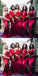 Multiway Red Mermaid V-neck Cheap Long Bridesmaid Dresses Online,WG1216