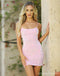 Pink Sequin Spaghetti Straps Short Homecoming Dresses Online, Cheap Short Prom Dresses, CM858