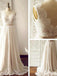 Lace Backless Beach Wedding Dresses, Chiffon Long Custom Wedding Gowns, 17097