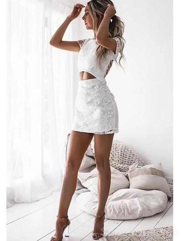 Short Sleeves Off White Lace Short Homecoming Dresses Online, Cheap Sh SposaDresses Short Sleeves Off White Lace Short Homecoming Dresses Online, Cheap Sh SposaDresses