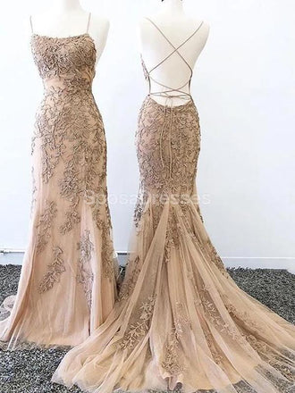 Lace Mermaid Long Evening Prom Dresses, Evening Party Prom Dresses, 12276