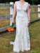 Lace Mermaid V Neck Cheap Wedding Dresses Online, Cheap Bridal Dresses, WD520
