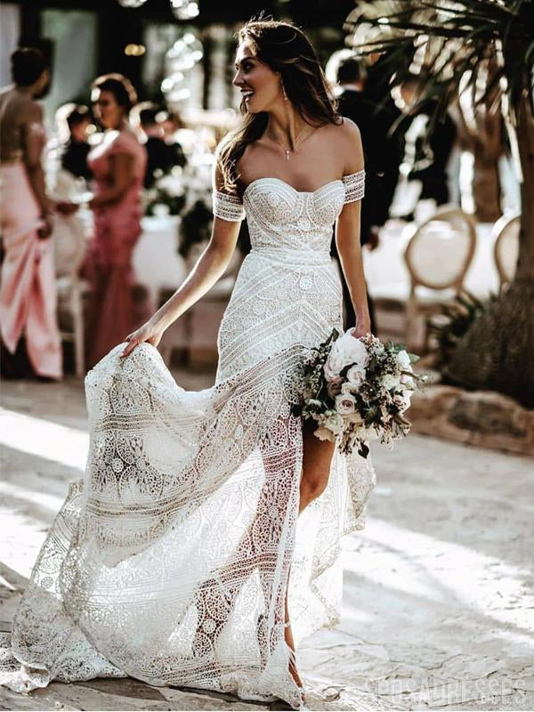 Sweetheart Sexy Middle Slit Mermaid Wedding Dresses Online, Cheap Bridal Dresses, WD652
