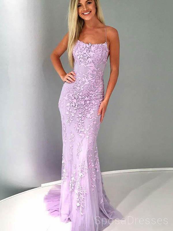 Sexy Backless Lace Mermaid Lilac Long Evening Prom Dresses, Cheap Cust SposaDresses Sexy Backless Lace Mermaid Lilac Long Evening Prom Dresses, Cheap Cust SposaDresses