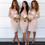 Long Sleeves Lace Mermaid Cheap Short Bridesmaid Dresses Online, WG329