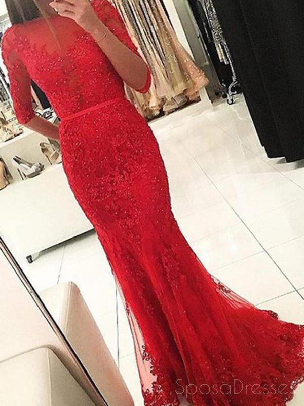 Long Sleeve Backless High Neck Red Mermaid Lace Long Evening Prom Dres SposaDresses Long Sleeve Backless High Neck Red Mermaid Lace Long Evening Prom Dres SposaDresses