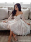 Long Sleeves Off Shoulder Ivory Lace Short Homecoming Dresses Online, CM682