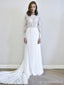 Long Sleeves Lace Chiffon Cheap Wedding Dresses Online, Cheap Bridal Dresses, WD492