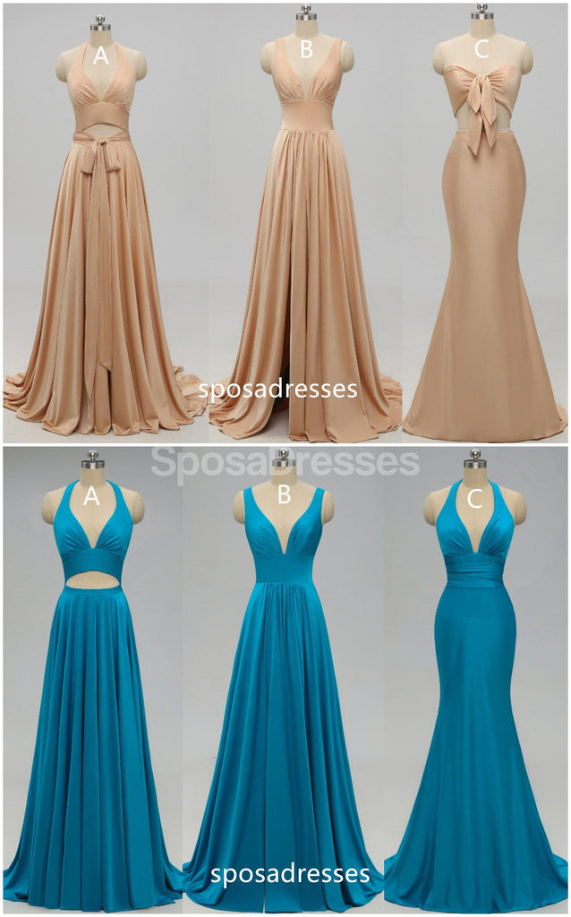 V-neck Side Slit Unique Long Cheap Bridesmaid Dresses Online, WG578