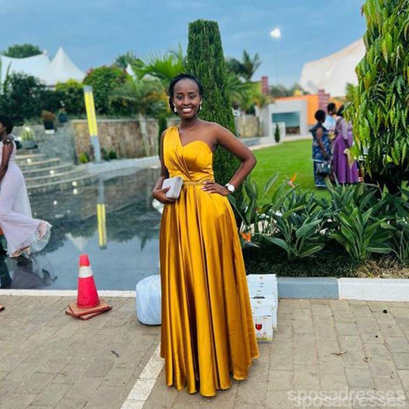Sexy Marigold A-line One Shoulder Cheap Maxi Long Bridesmaid Dresses,W SposaDresses Sexy Marigold A-line One Shoulder Cheap Maxi Long Bridesmaid Dresses,W SposaDresses