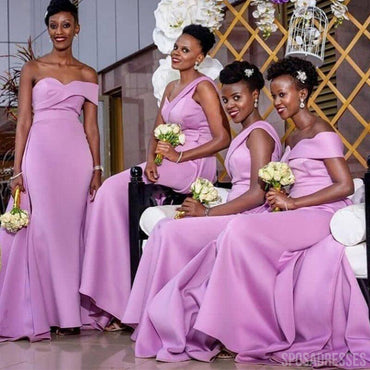 Mermaid Sweetheart Sleeveless Cheap Pink Long Bridesmaid Dresses Online, WG863