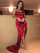 Burgndy Sexy Mermaid Long Evening Prom Dresses, Sweet 16 Prom Dresses, 12372