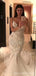 Sexy Mermaid V-neck Spaghetti Straps Handmade Lace Wedding Dresses,WD746
