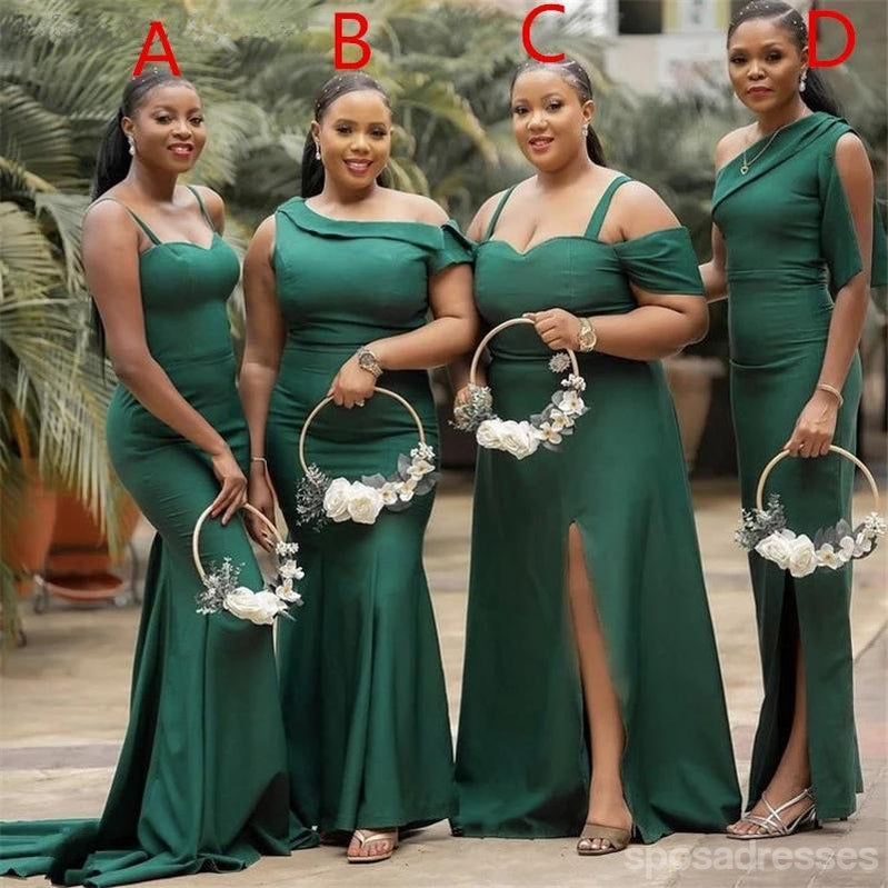 Mismatched Sexy Mermaid Green Cheap Long Bridesmaid Dresses Gown Online,WG1094