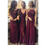 Dark Red Mimsatched Cheap Long Bridesmaid Dresses Online, WG203