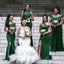 Mismatched Green Unique High Slit Long Bridesmaid Dresses Gown Online, WG998