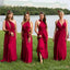 Multiway Red A-line Cheap Long Bridesmaid Dresses Online,WG1221