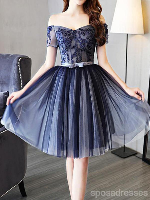 2018 short homecoming dresses Off Shoulder Black Lace Simple Cheap Short Homecoming Dresses 2018, Li SposaDresses