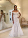 Off Shoulder Lace Mermaid Long Wedding Dresses Online, Cheap Bridal Dresses, WD548