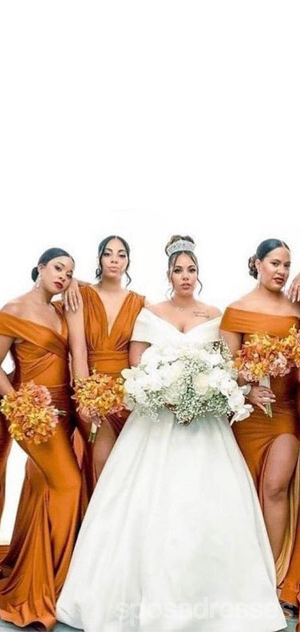 Long Dresses Ball Gown Bridesmaid Dress Colors Burnt Orange Mermaid Off Shoulder High Slit Long Bridesmaid Long Dresses Ball Gown Bridesmaid Dress Colors Burnt Orange Mermaid Off Shoulder High Slit Long Bridesmaid